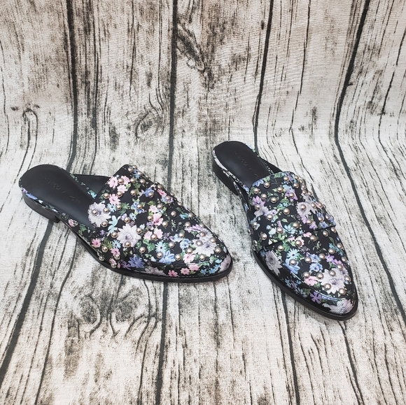 Sassy Studded Rebecca Minkoff Floral Mules - Picture 11 of 15